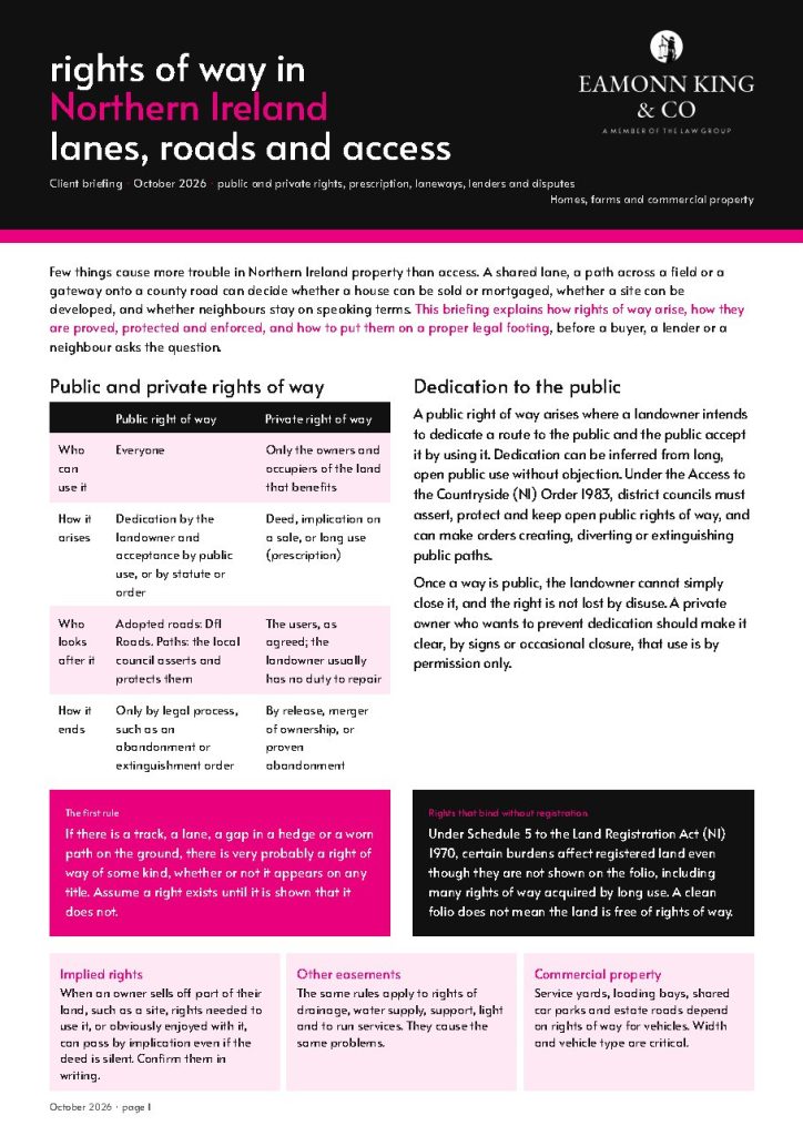 Rights of Way in Northern Ireland cover